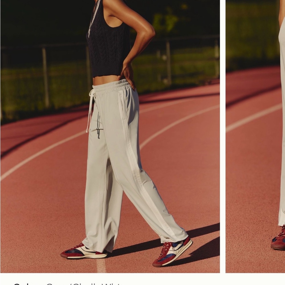 Anthropologie Light Gray Track Pants